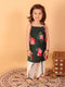 Vastramay SISHU Girls Multicolor-Base-Green Cotton Blend Kurta and Dhoti Set